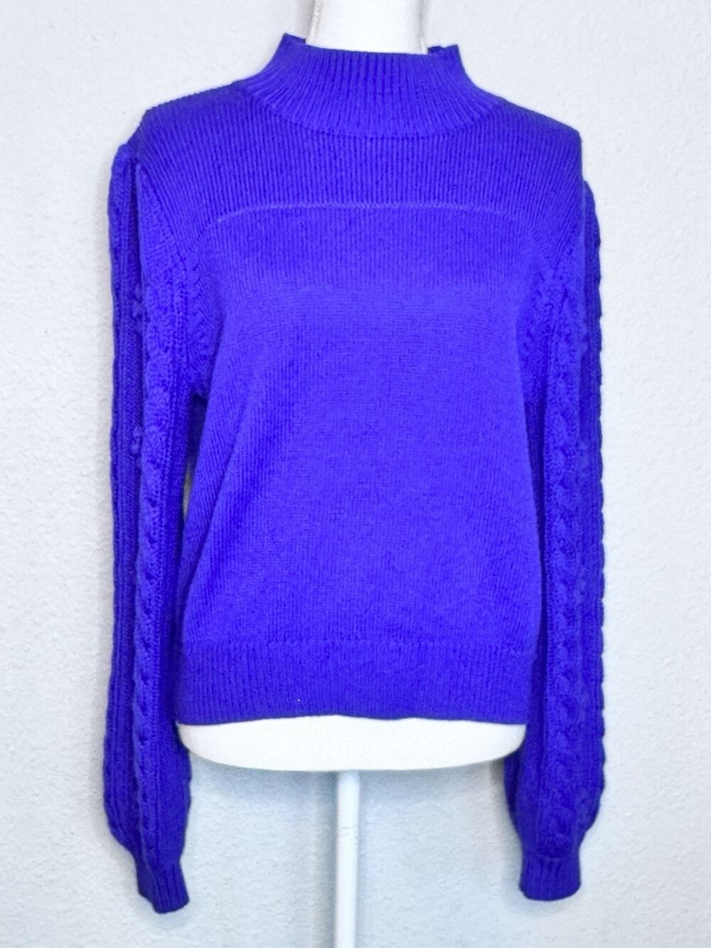 Maeve Anthropologie Women's SZ M Kiara Textured Sweater Purple/Blue Color